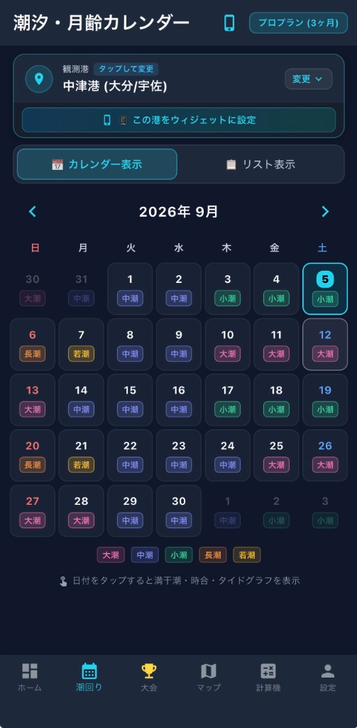 タイド画面
